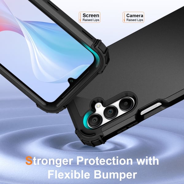 SKALO Samsung A16 Shockproof Armor Hybrid Cover - Sort