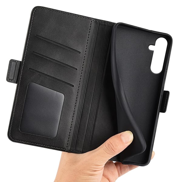 SKALO Samsung A16 Premium Wallet Flip Cover - Sort