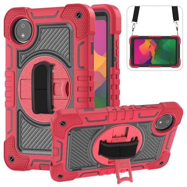 SKALO Xiaomi Redmi Pad SE 8.7 Ekstra stødsikker Armor 360 håndtag/stativ Cover -. Rød SKALO Xiaomi Redmi Pad SE 8.7 Ekstra stødsikker Armor 360 håndtag/stativ Cover -. Rød