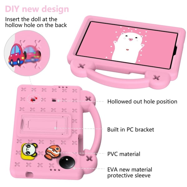 SKALO Xiaomi Redmi Pad SE 8.7 Cover med håndtag/stativ - Pink