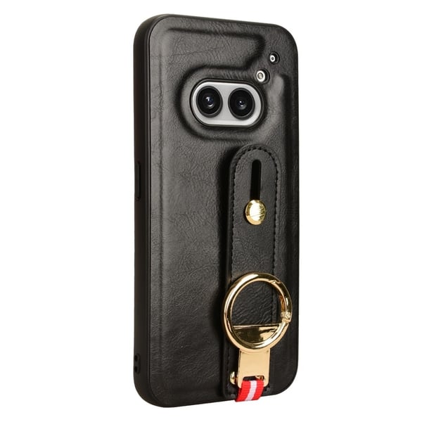 SKALO Nothing Phone (2a) Plus PU-læderskal med håndrem - Sort