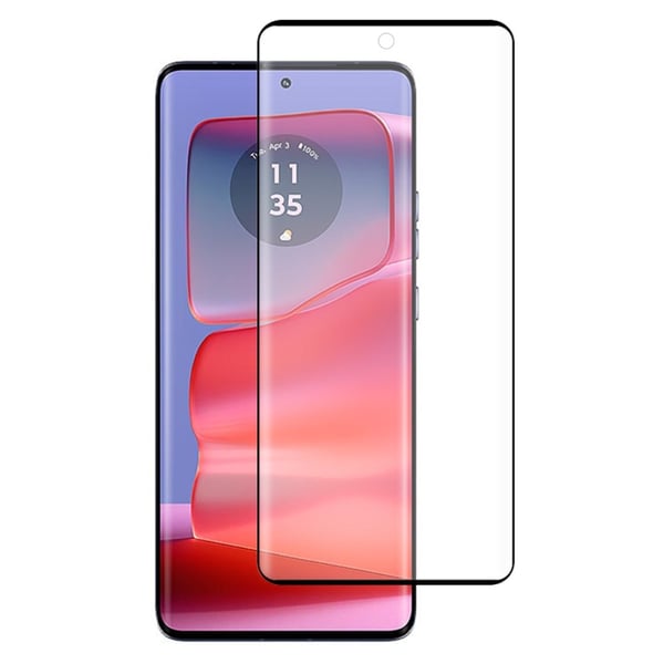 2-PACK SKALO Motorola Edge 50 5G Heltäckande Skärmskydd Härdat Glas - Svart