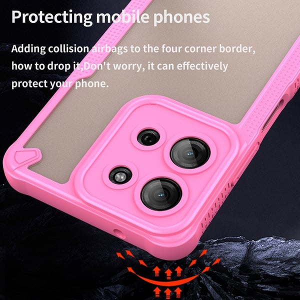 SKALO Motorola Moto G75 5G Armor Hybrid Frosted Cover - Pink