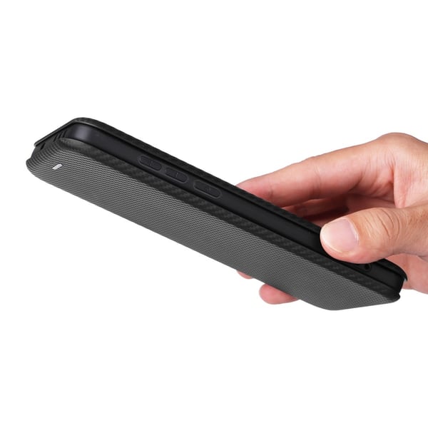 SKALO OnePlus 13 Carbon Fiber Flip Cover - Sort