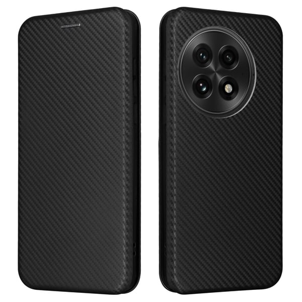 SKALO OnePlus 13 Carbon Fiber Flip Cover - Sort SKALO OnePlus 13 Carbon Fiber Flip Cover - Sort