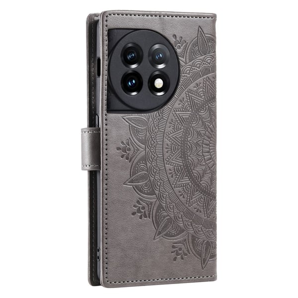 SKALO OnePlus 13R Mandala Lompakkokotelo - Harmaa