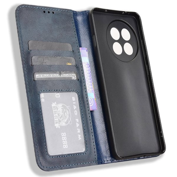 SKALO OnePlus 13R Embossed Premium Flip Cover - Blå