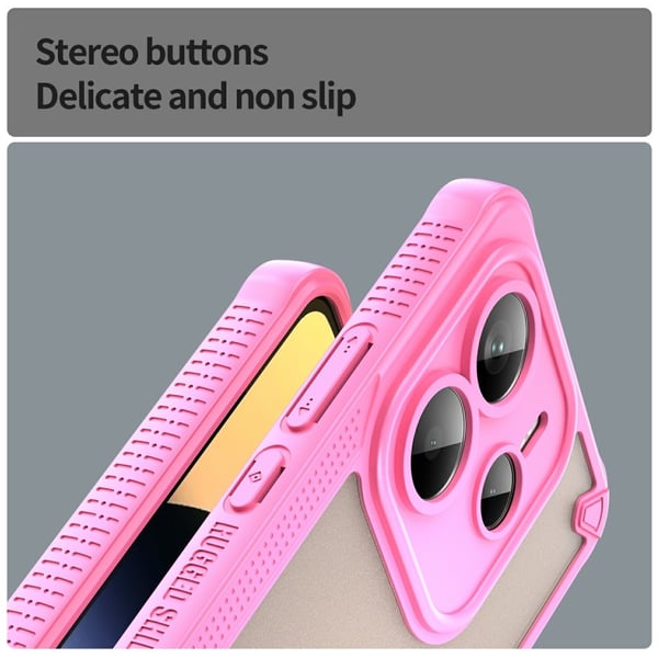 SKALO Xiaomi Redmi Note 14 5G Armor Hybrid Frosted Cover - Pink