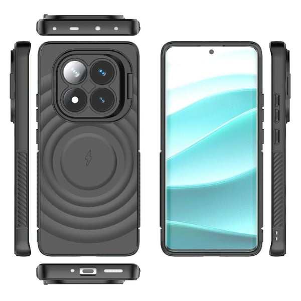 SKALO Xiaomi Redmi Note 14 Pro 5G Ripple Texture Cover - Sort