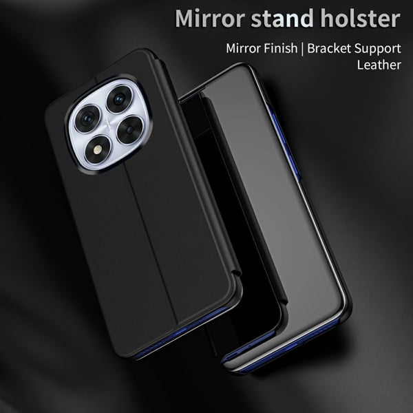SKALO Xiaomi Redmi Note 14 Pro 5G Clear View Lompakkokotelo - Ruusukulta
