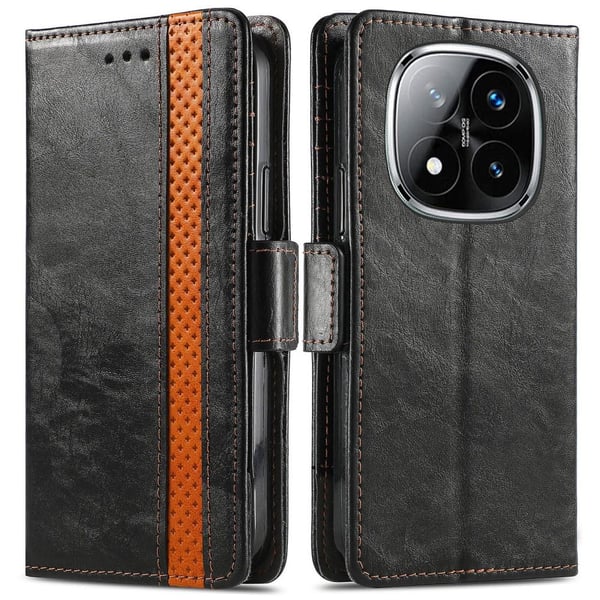 SKALO Xiaomi Redmi Note 14 Pro+ 5G CASENEO 002 Premium Flip Cover - Sort