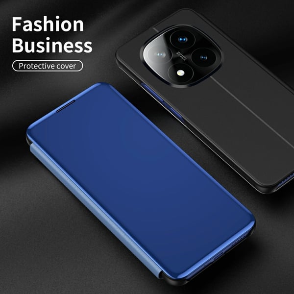 SKALO Xiaomi Redmi Note 14 Pro+ 5G Clear View Lompakkokotelo - Ruusukulta