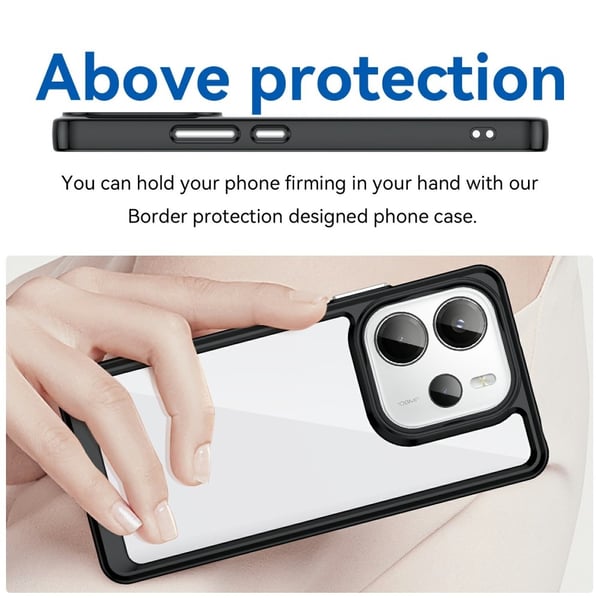 SKALO Xiaomi Redmi Note 14 4G Color Bumper Suojakuori - Musta