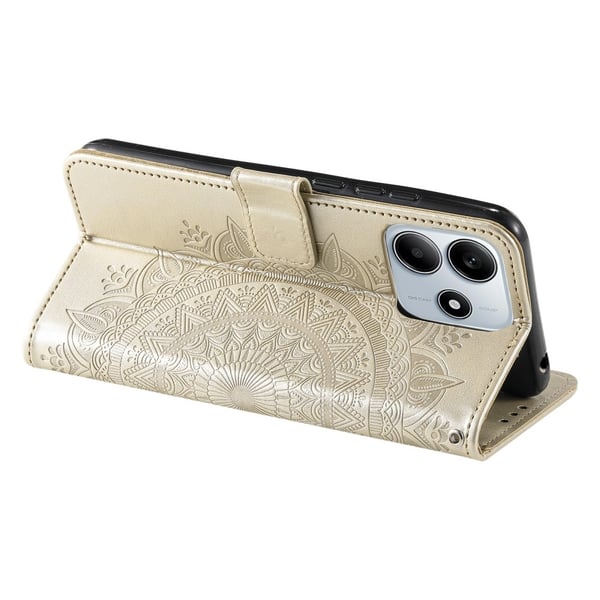 SKALO Xiaomi Redmi Note 14 4G Mandala Flip Cover - Guld