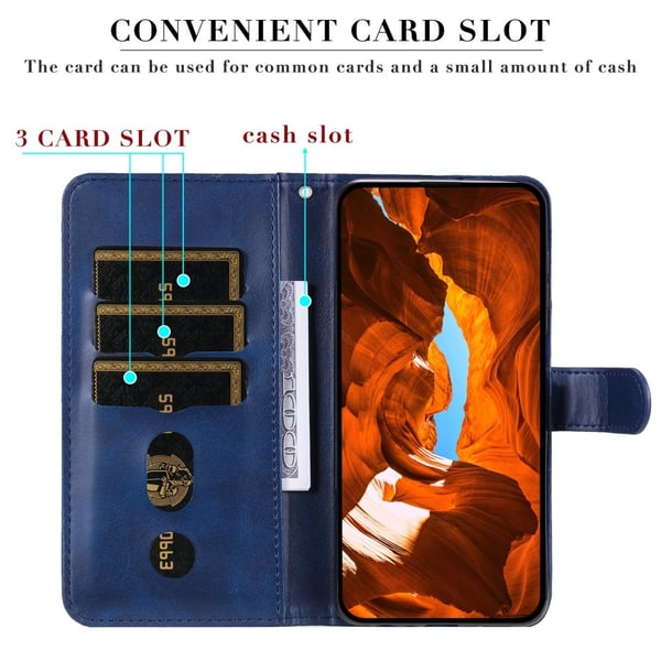 SKALO Xiaomi Redmi Note 14 4G Klassisk lynlås Flip Cover - Blå
