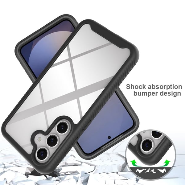SKALO Samsung S25 Shockproof Clear Hybrid Cover - Sort
