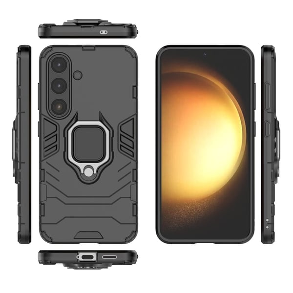 SKALO Samsung S25 Armor Metallring Cover - Sort