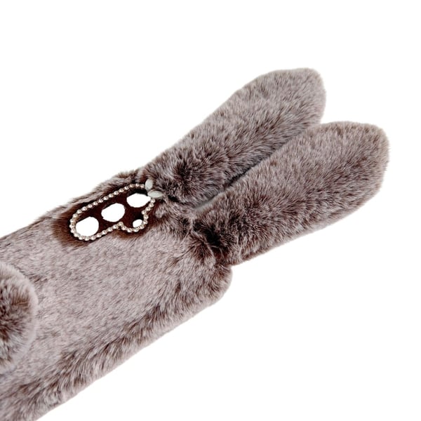SKALO Samsung S25 3D Fluffy Bunny Cover - Grå