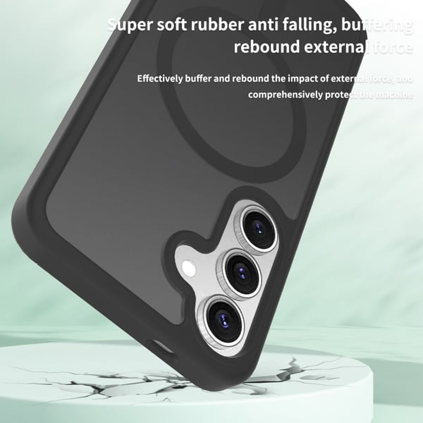 SKALO Samsung S25 Skin-touch Hybrid Cover - Sort