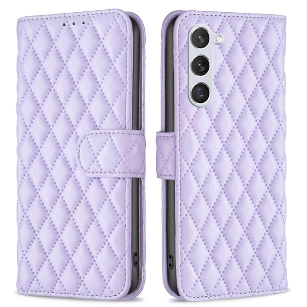 SKALO Samsung S25 BINFEN COLOR Tikattu kuori Lompakkokotelo - Violetti