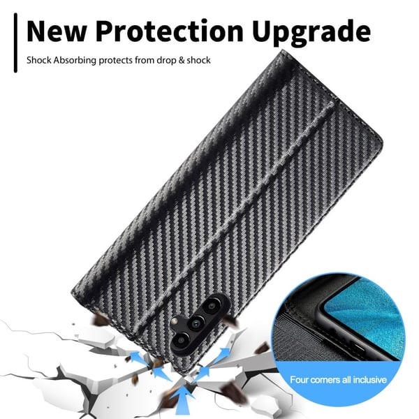SKALO Samsung S25 LC.IMEEKE Carbon Fiber Flip Cover - Sort