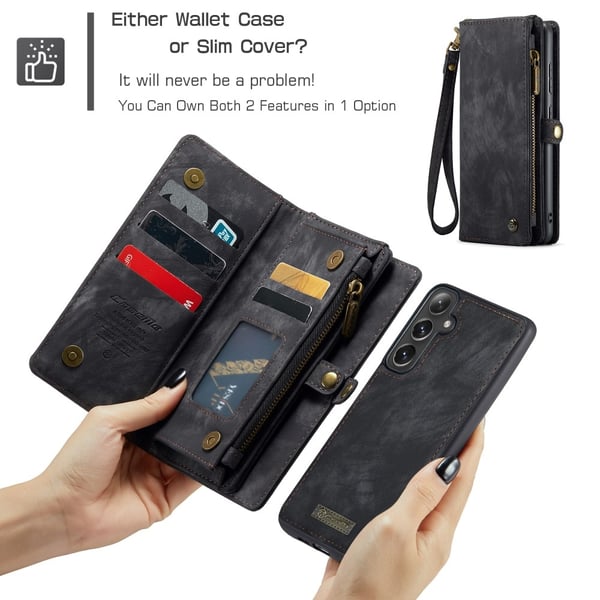 CaseMe Samsung S25 008 BIg Wallet 2in1 Magnet Flip Cover - Sort