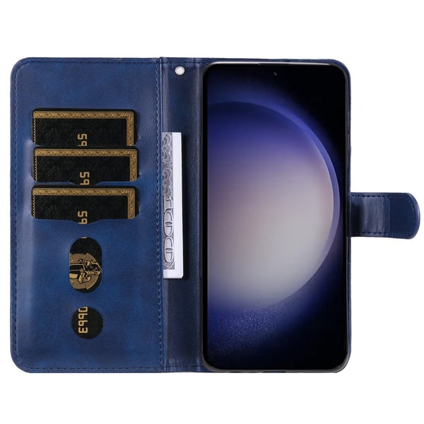 SKALO Samsung S25 Klassisk lynlås Flip Cover - Blå