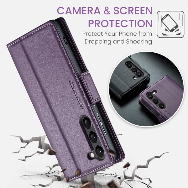 CaseMe Samsung S25 023 Series PU-Läder Flip Cover - Lilla