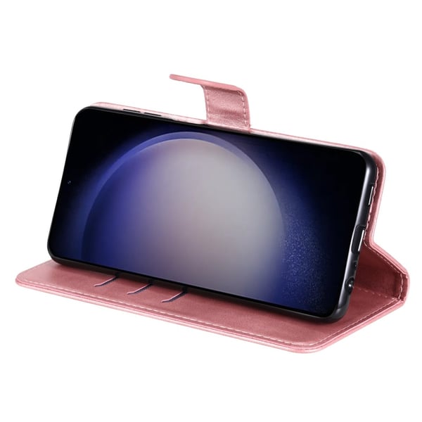 SKALO Samsung S25 Klassisk lynlås Flip Cover - Pink