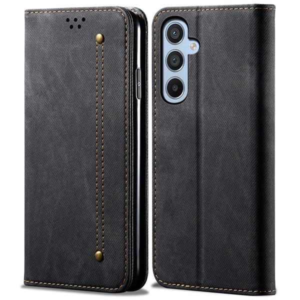 SKALO Samsung S25 Jeans Flip Cover - Sort