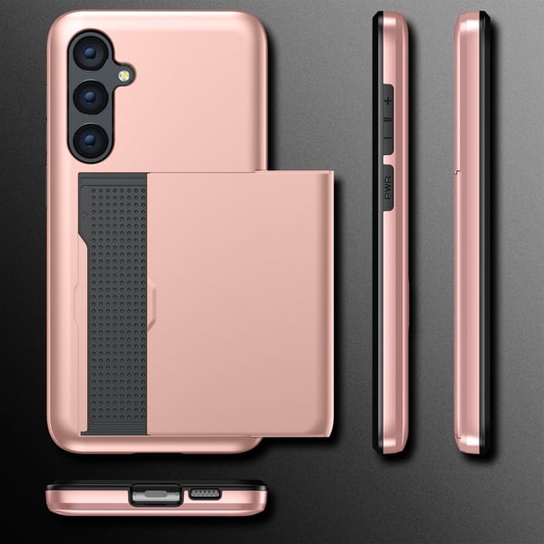 SKALO Samsung S25+ Armor Kortholder Cover - Rosa guld