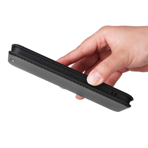 SKALO Samsung S25+ Carbon Fiber Flip Cover - Sort