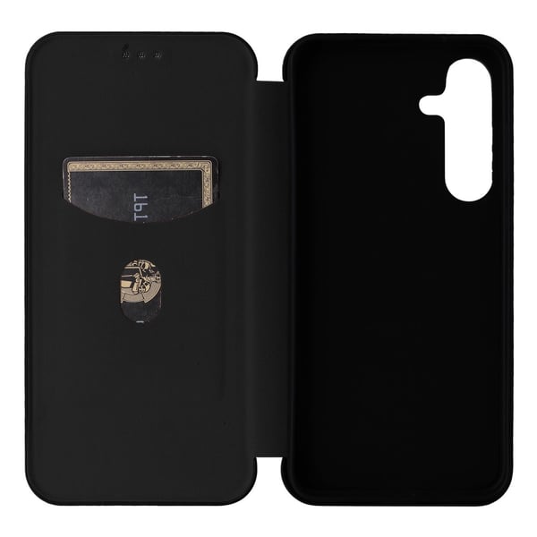 SKALO Samsung S25+ Carbon Fiber Flip Cover - Sort