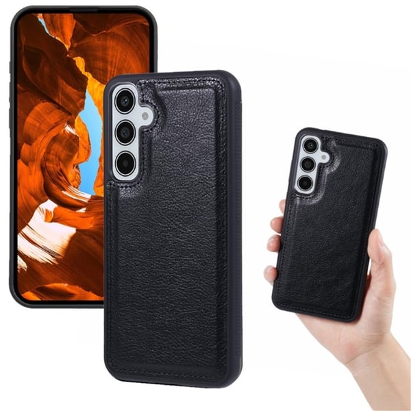 SKALO Samsung S25+ 2-in-1 Magneettinen Irrotettava Lompakkokotelo - Musta