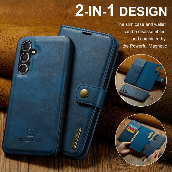 DG MING Samsung S25+ 2-i-1 Magnet Flip Cover - Blå