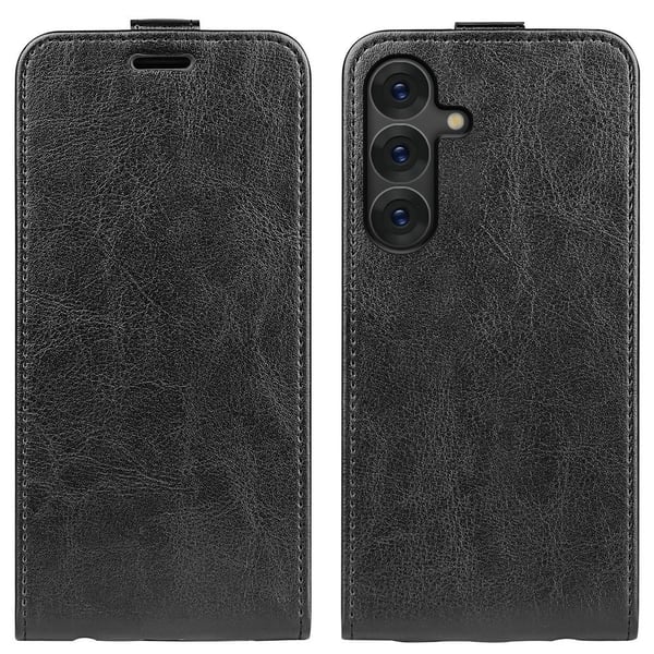 SKALO Samsung S25+ Vertical Flip PU-Læder Flip Cover - Sort