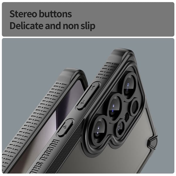 SKALO Samsung S25 Ultra Armor Hybrid Frosted Cover - Sort