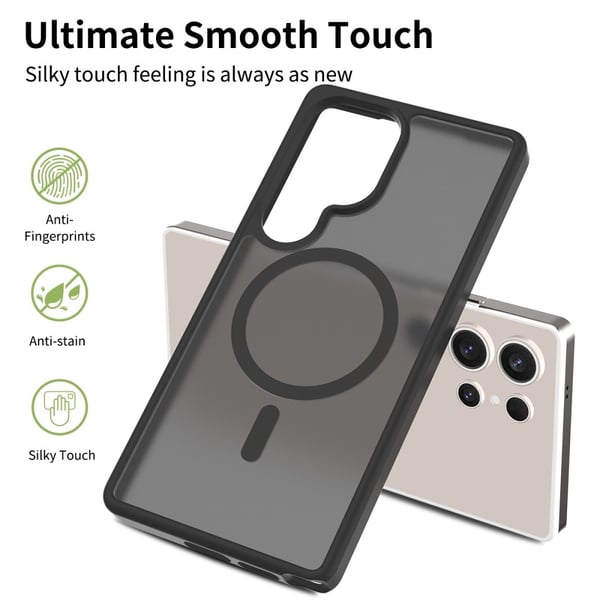 SKALO Samsung S25 Ultra Skin-touch Hybrid Cover - Sort
