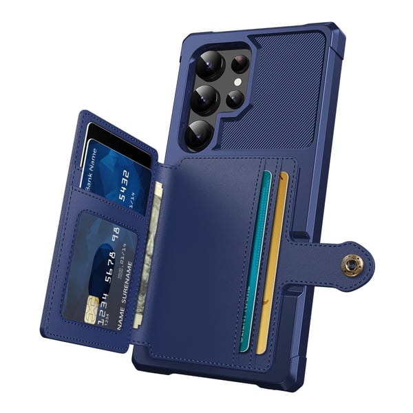 SKALO Samsung S25 Ultra Stødresistent Cover med Pung- Blå