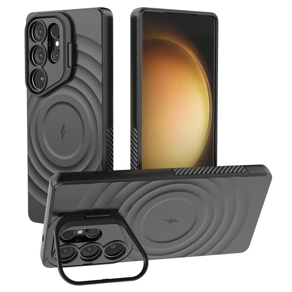 SKALO Samsung S25 Ultra Ripple Texture Cover - Sort