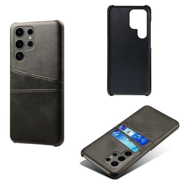 SKALO Samsung S25 Ultra PU-Læder Kortholder Cover - Sort