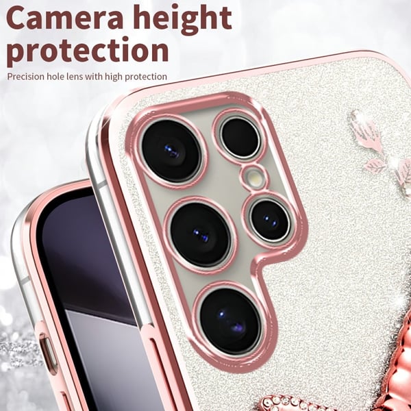 SKALO Samsung S25 Ultra KADEM Dragonfly Glitter Cover - Pink