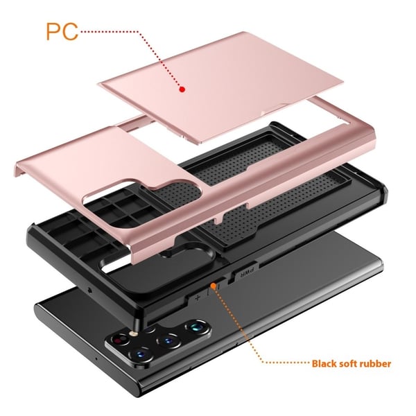 SKALO Samsung S25 Ultra Armor Kortholder Cover - Grøn
