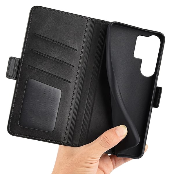 SKALO Samsung S25 Ultra Premium ID Flip Cover - Sort