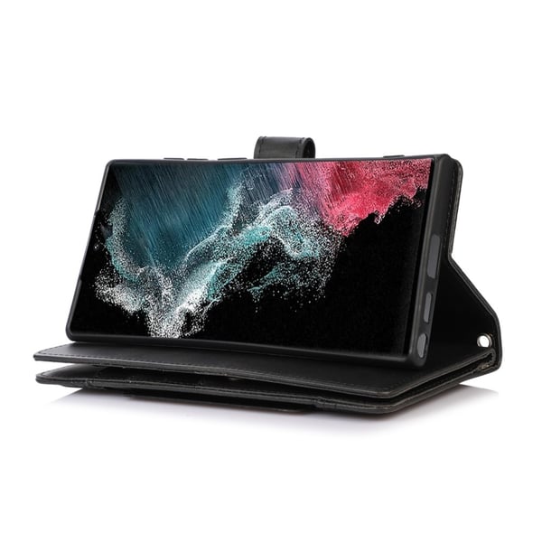 SKALO Samsung S24 Ultra Big Wallet Flip Cover - Sort