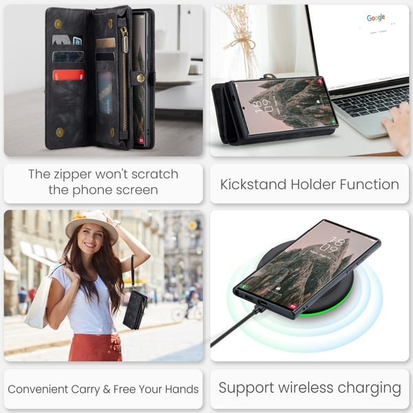CaseMe Samsung S25 Ultra 008 BIg Wallet 2in1 Magnet Flip Cover - Sort