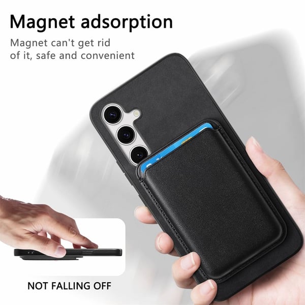 SKALO Samsung S25 2-i-1 PU-læder cover+Kortholder Cover - Sort