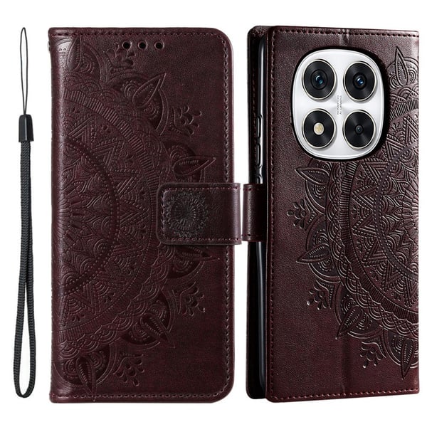 SKALO Xiaomi Redmi Note 14 Pro+ 5G Mandala Plånboksfodral - Brun SKALO Xiaomi Redmi Note 14 Pro+ 5G Mandala Plånboksfodral - Brun