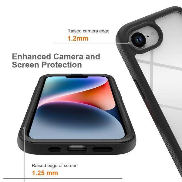 SKALO iPhone 16e Shockproof Clear Hybrid Cover - Mørkeblå