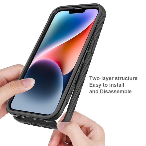 SKALO iPhone 16e Shockproof Clear Hybrid Cover - Mørkeblå